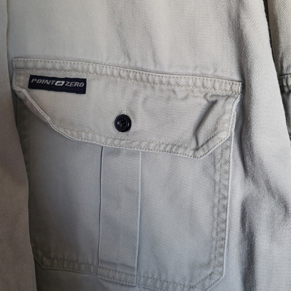 Point Zero Tan Button-Up Shirt , Size Large - Picture 4 of 6